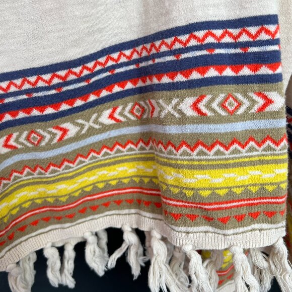 Esprit open front cardigan sweater southwest stripe fringe boho western casual S - Picture 6 of 9